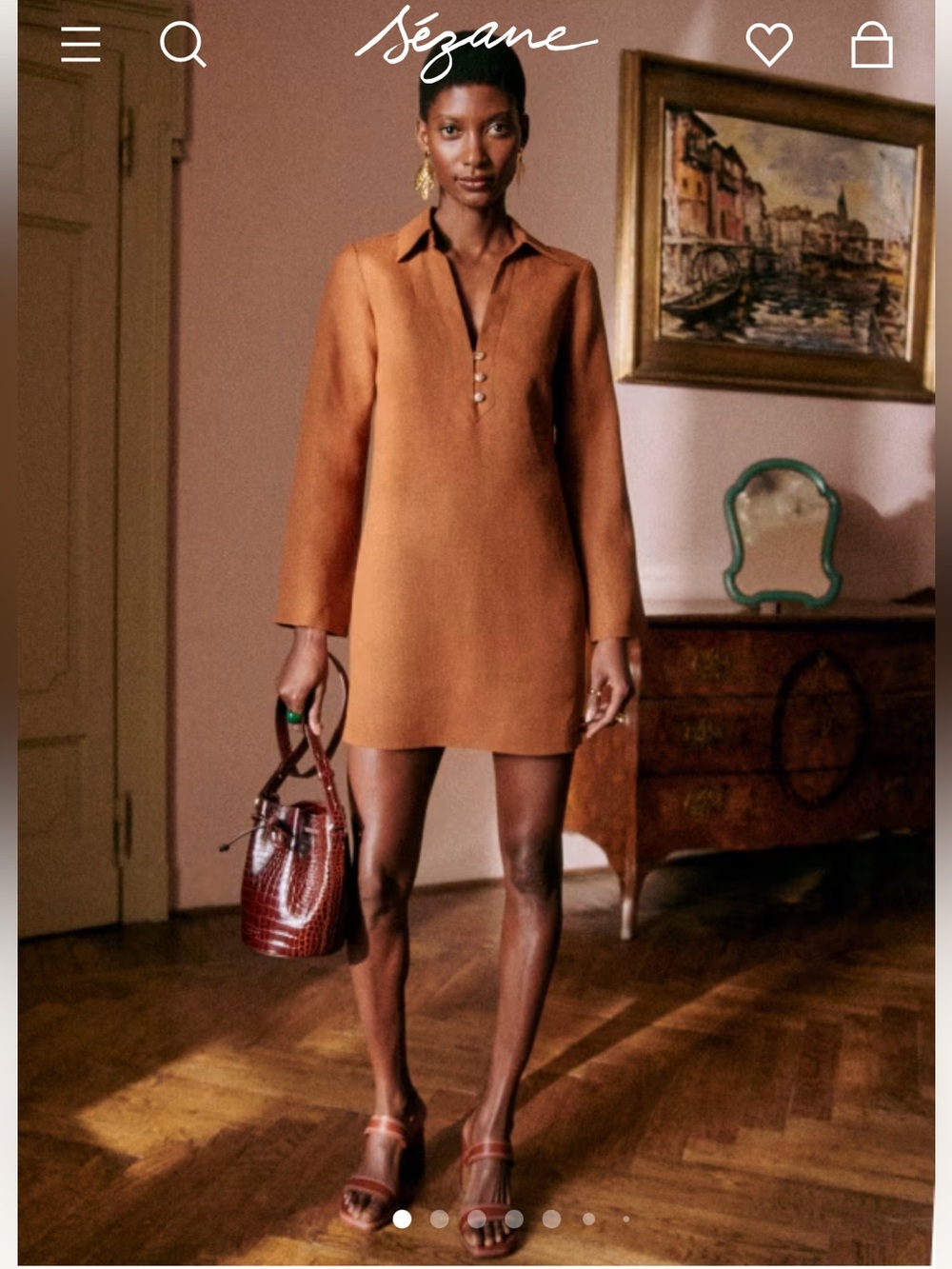 Brand new with tags Sezane dress Linen caramel